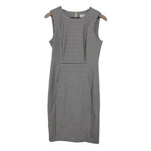Calvin Klein Black and White Geometric Print Sleeveless Career Dress Size 8